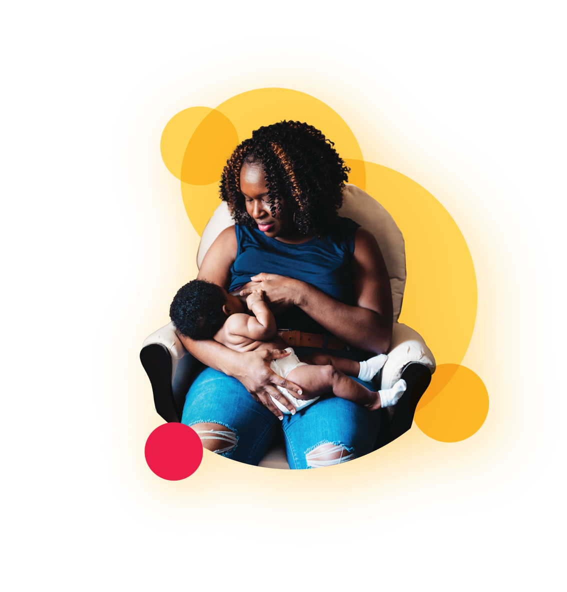A Black Mother breastfeeds her baby.
